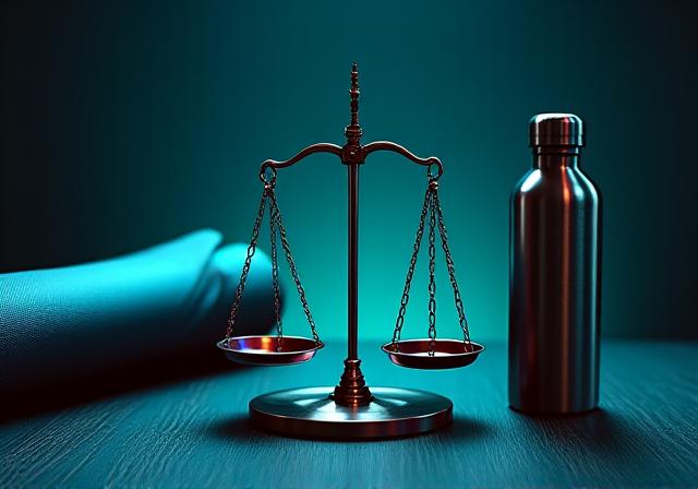 Abstract representing legal framework and health wellness balance